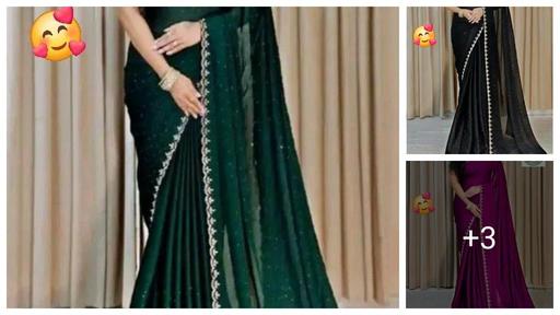 Purple Chiffon Saree with Hot Fix Lace | Party Wear Saree for Women 