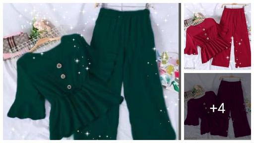 Trendy Stylish Solid Top with Palazzo